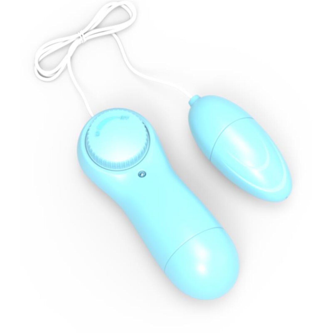 FLUÏD LAASE MULTI-SPEED VIBRATING EGG WITH REMOTE CONTROL, CYAN