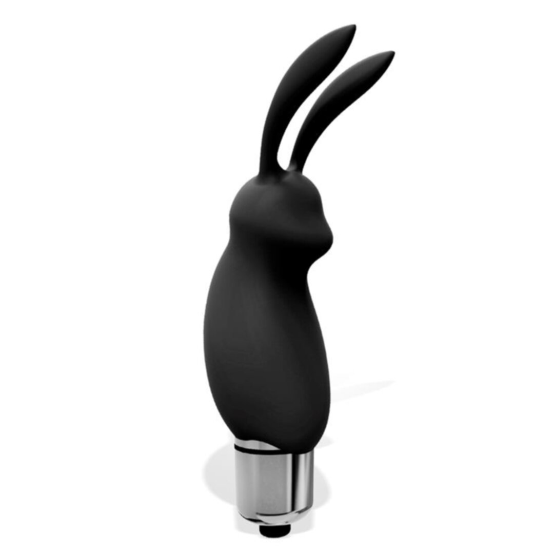 Hopye სილიკონის ვიბრაციული ტყვია rabbit, შავი