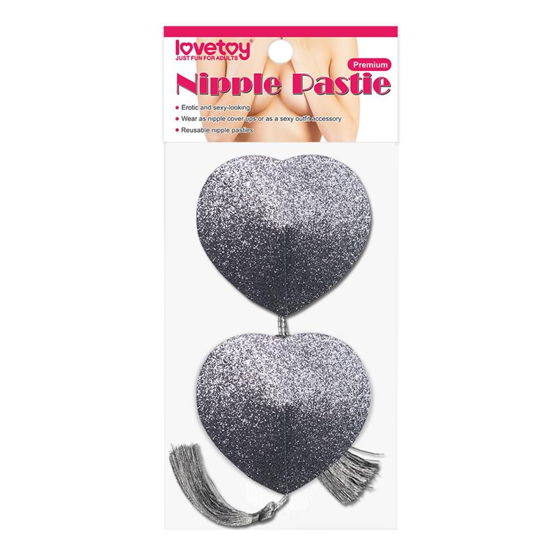 LOVETOY NIPPLE COVERS REUSABLE SILVER GLITTER