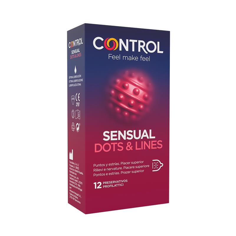 CONTROL პრეზერვატივი, ზოლებით და წერტილებით, 12 ცალი