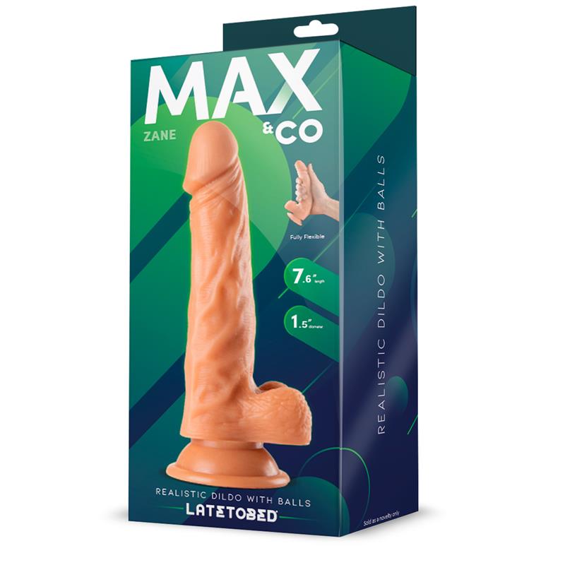 MAX & CO Zane Realistic Dildo with Balls Flesh 19.5 cm 